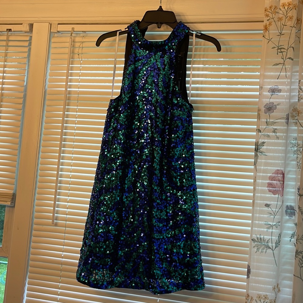 High neck sequin dress